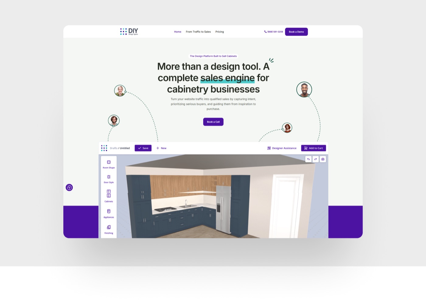 The DIY Design Space marketing site and the kitchen configurator it leads into