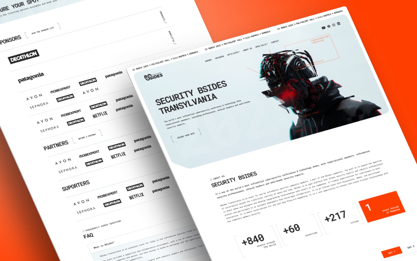 BSides Transylvania: The homepage, and the community numbers behind the event.