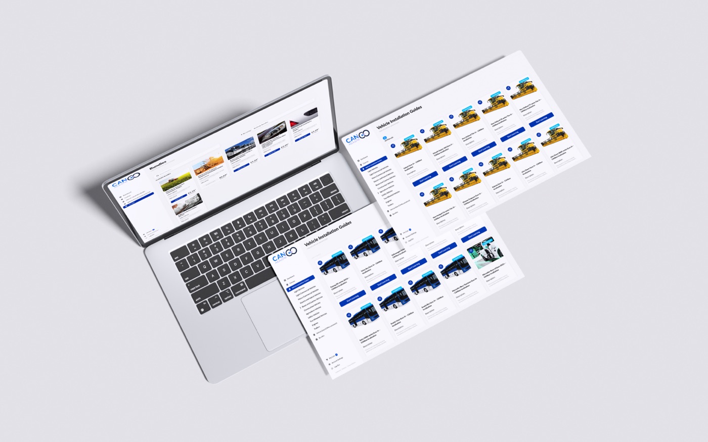 CANGO Mobility: The course dashboard, and progress across sessions.