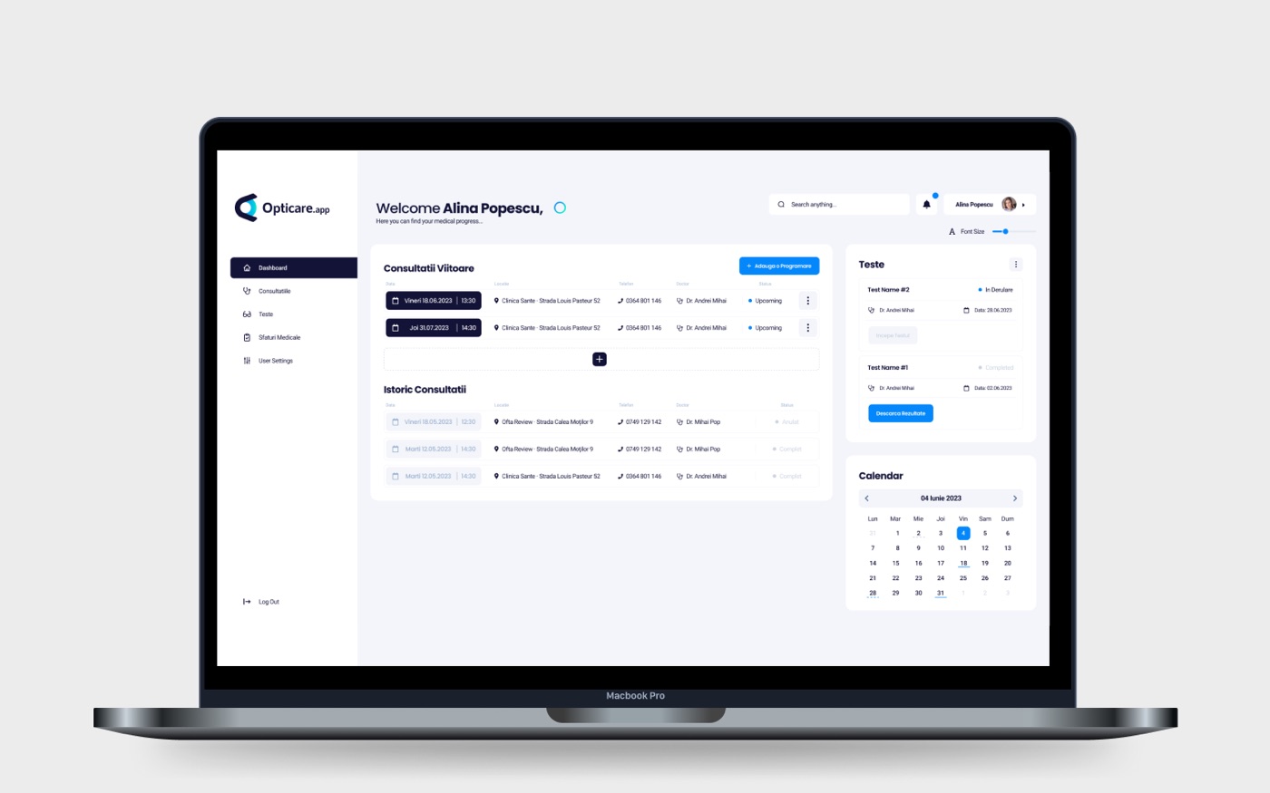 Opticare: Consultations, history and the calendar behind them.