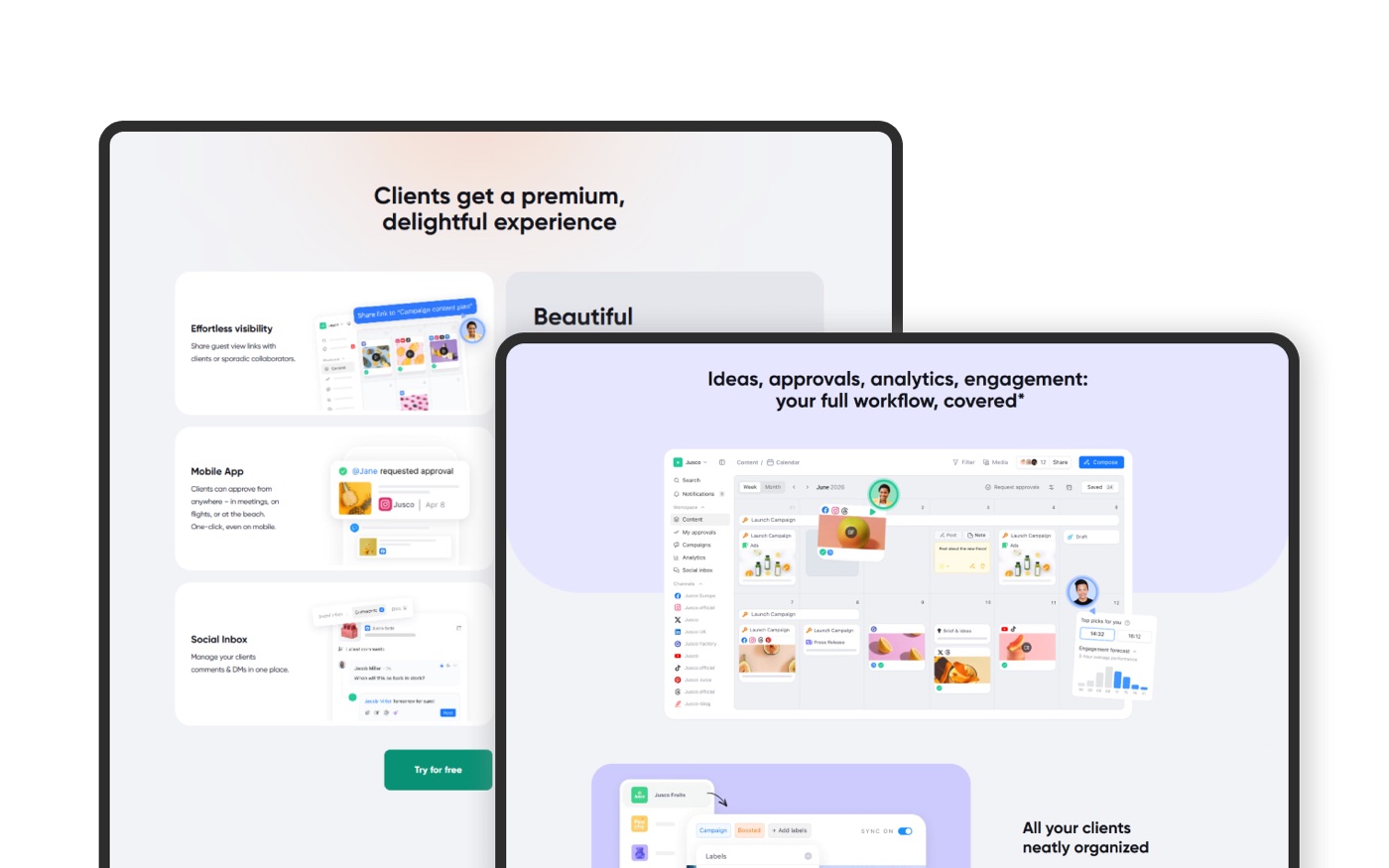 Planable: The different ways a team can view its content.