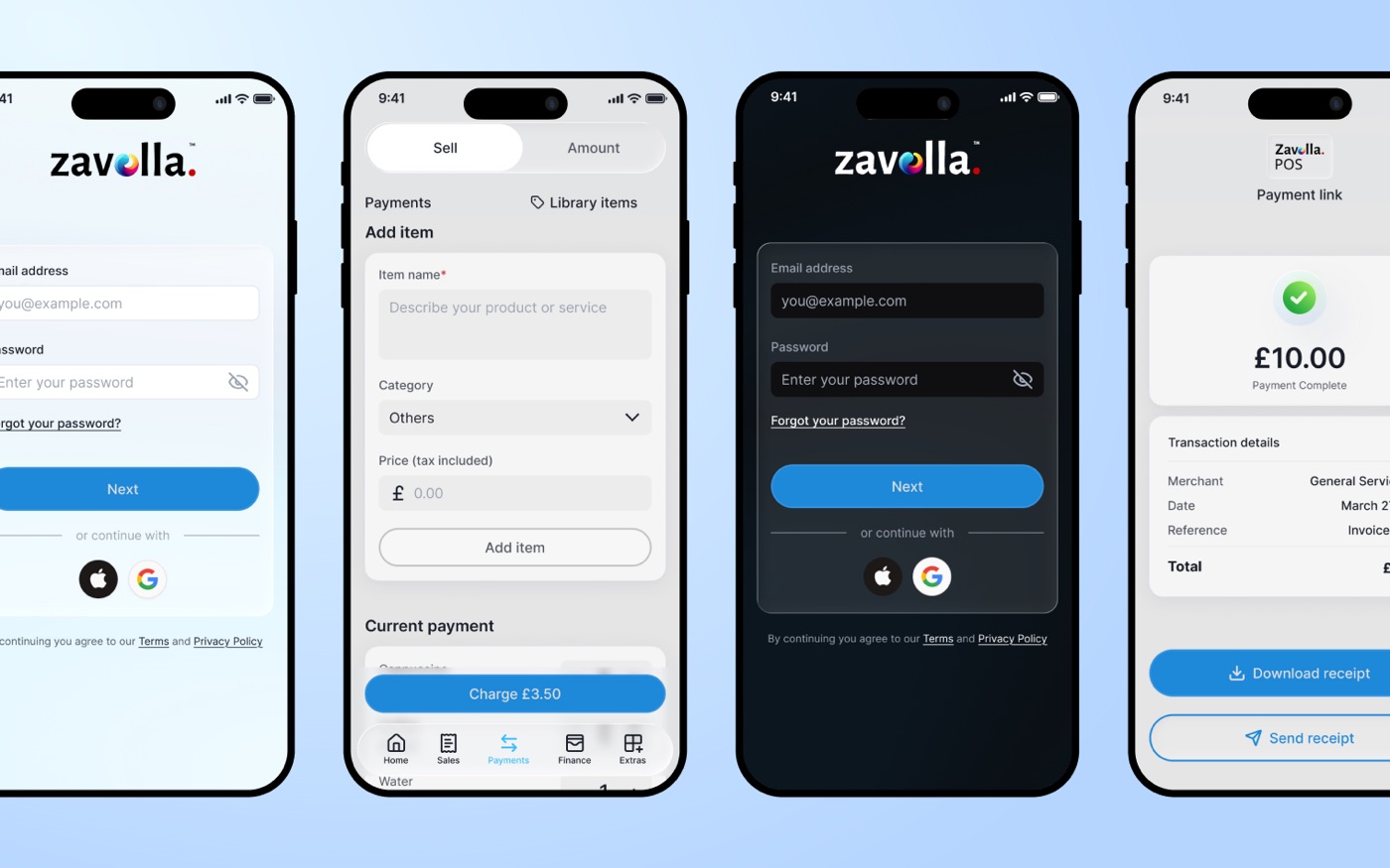 Zavolla point-of-sale app