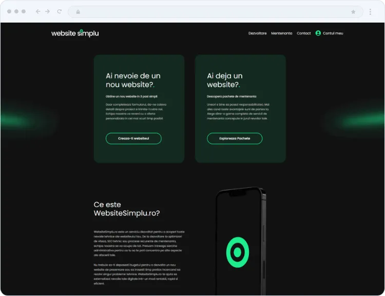 The WebsiteSimplu.ro website